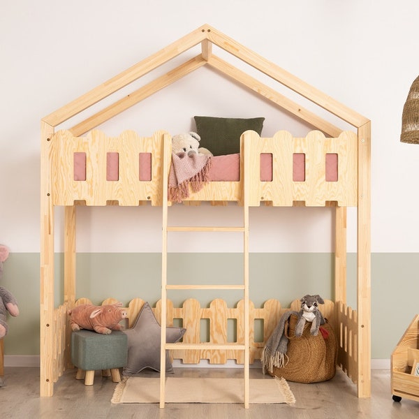 Lit superposé enfant, mezzanine, lit Montessori, lit superposé en bois, chambre enfant, lit enfant - KAIKO PA Adeko Kids