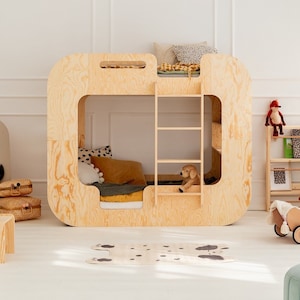 Lit superposé enfant, lit Montessori, lit superposé en bois, chambre enfant, lit enfant MUNDO Adeko Kids Prawa strona