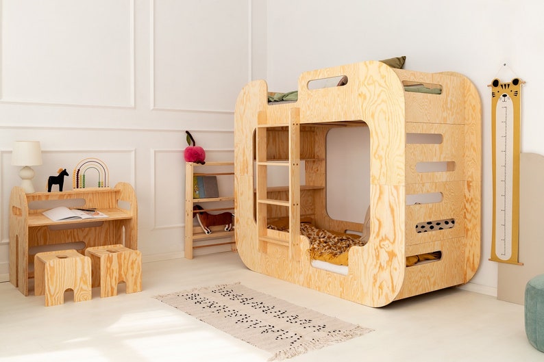 Lit superposé enfant, lit Montessori, lit superposé en bois, chambre enfant, lit enfant MUNDO Adeko Kids image 3