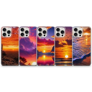 The Beautiful sunset Phone case abstract line cover for Huawei Mate 20, Huawei P20, Huawei P30 Lite, Huawei P40, Huawei P50 Pro.