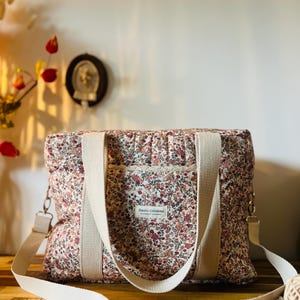 Douce Flore Bag - Women's Weekend Bag - Floral Tote Bag - Large Handmade Bag - Maternity Bag - Diaper Bag