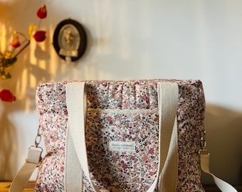 Douce Flore Bag - Women's Weekend Bag - Floral Tote Bag - Large Handmade Bag - Maternity Bag - Diaper Bag