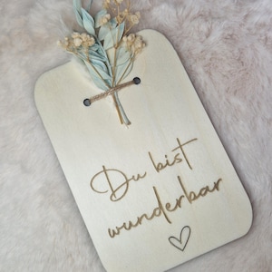 Holzkarte Postkarte Du bist wunderbar Geburtstag Grußkarte kleine Überraschung Mitbringsel Personalisierte Geschenke