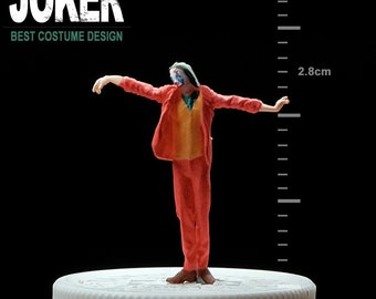 1:64 Scale Miniature Joker Figure for Diorama - Classic Villain Model - Tiny Supervillain Collectible