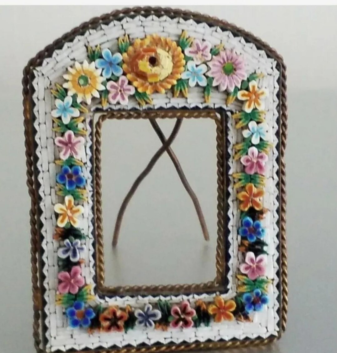 Antique Italian Micro Mosaic Photo Picture Frame. Very Fine 3D Work ...