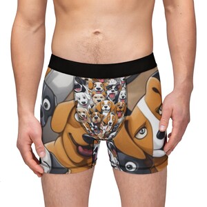 Who Let The Dogs Out, Men's Boxers, Underware, His, Custom, Polyester, Spandex, Zany Design, Gift Idea, Gag Gift