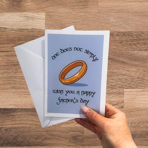 Biglietto d'auguri per la festa del papà a tema Il Signore degli Anelli - Biglietto d'auguri con l'Unico Anello / Biglietto di auguri Hobbit per la festa del papà / Regalo a tema Il Signore degli Anelli / Biglietto per la festa del papà