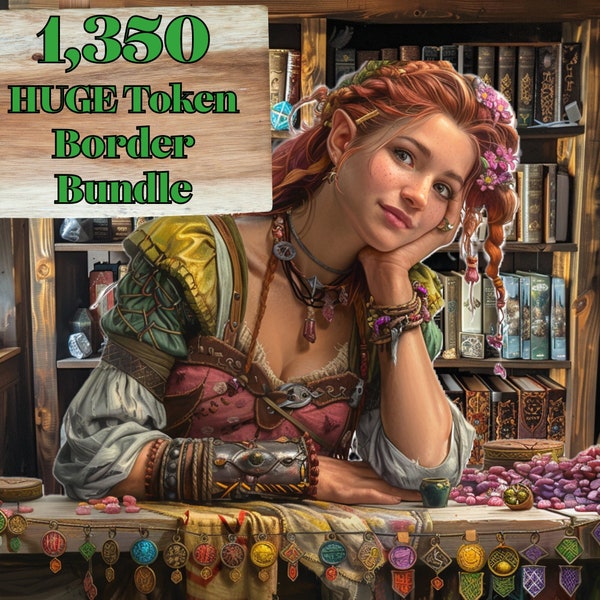 1350 Token Border Frames Bundle - DnD TTRPG - Unique Transparent PNGs for All Classes, Villains & Professions - Ultimate RPG Collection - DM