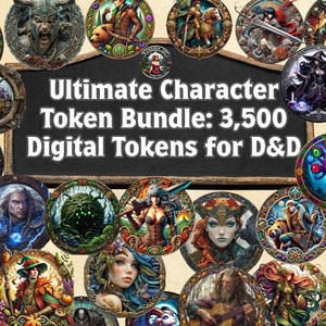 Digital Character Tokens 3,500 for D&D VTT RPGs - Huge RPG Bundle, character art, token frame, dnd token, circle token, dm accessories, gift