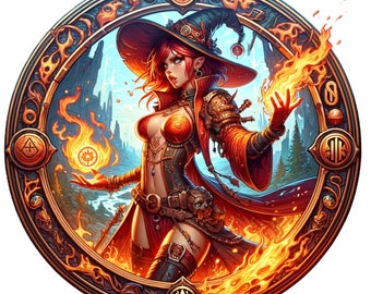 Fire Wizards Token Bundle | 50 Inferno Sisterhood Pngs for VTT
