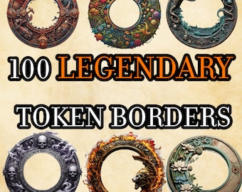 Legendary RPG Token Borders – 100 Fantasy Game Assets (Digital Download)