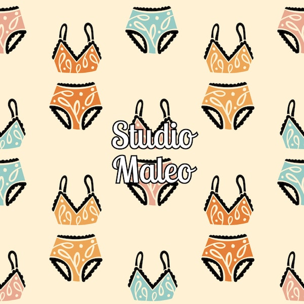 Seamless pattern for fabric sublimation, scrapbooking, stationery, mugs, dog bandana, book sleeve etc. Swimwear, swimsuit, retro and vintage