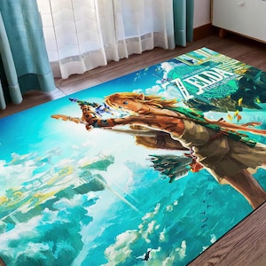 Tapete The Legend of Zelda, Princesa Zelda, tapete temático colorido, tapete para presente, decoração de área infantil, tapete para sala de jogos, tapetes laváveis a 30 graus
