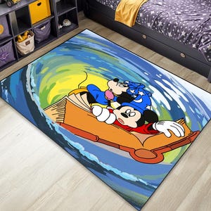 Tappeto Minnie Mouse, tappeto Topolino, cameretta Topolino, tappeto regalo, arredamento per area bambini, tappeto per sala giochi, tappeti lavabili per 30 gradi