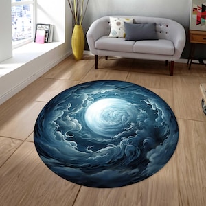 Patrón de noche oscura, alfombras redondas estilo tarot, alfombra de área nativa americana, alfombra personalizada, alfombra de regalo, alfombras lavables a 30 grados