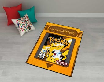 Yellow Game Cartridge rug,Blue Game Cartridge rug, Custom Anime Rug,Gamer rug, video game rug,Game Room Decor,Play Room Rug,Custom Rug