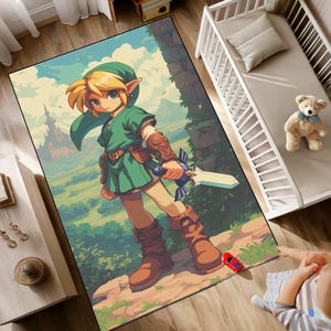 The Legend of Princes Zelda, decoração de área infantil, tema Zelda, ótimo tapete para presente, tapete para sala de jogos, tapetes laváveis para 30 graus