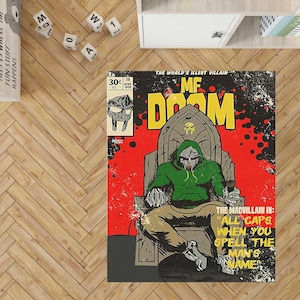 Doom Covers, doom mask rug,Quasimoto &#39;Lord Quas&#39;, hip hop rug, Super Heroes Rug, Superhero Design Rug, Super Hero Comics, Comics, Gift Rug