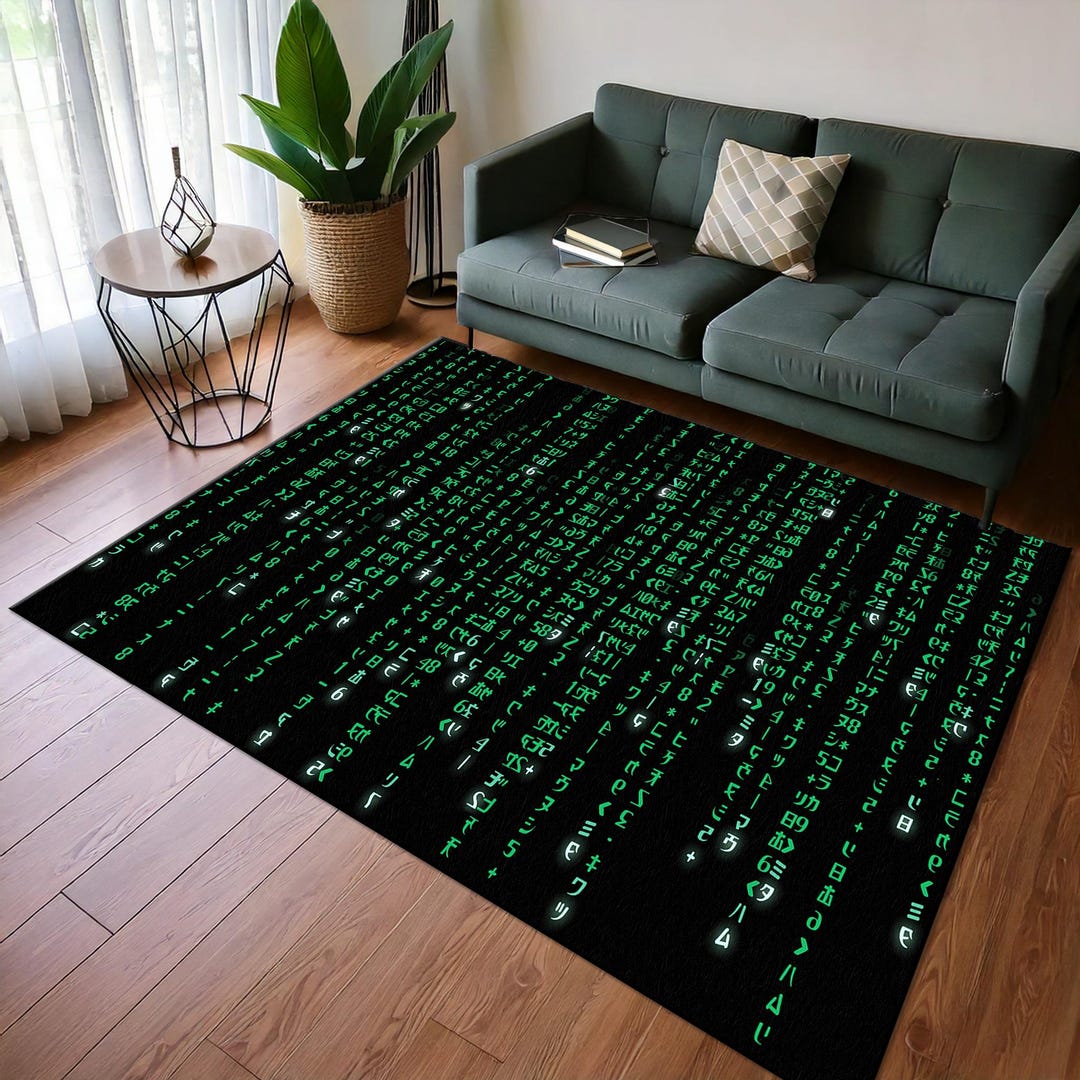 Matrix Code Rug: Sci-fi Cinema Area Rug - Etsy