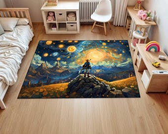 Zelda Area Rug: Retro Gaming Decor, Living Room Rug