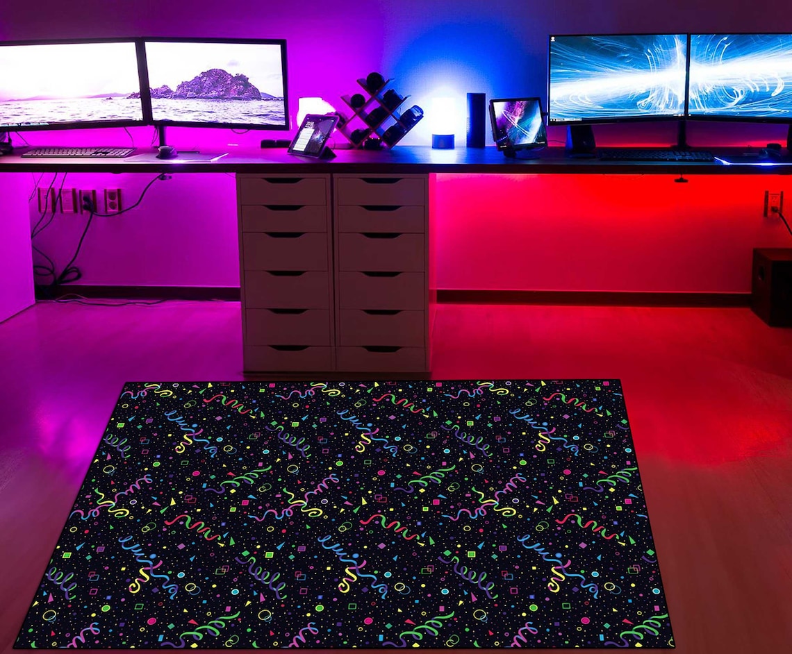 Modern Arcade Room Rug Arcade Rug, Arcade Modern Decor Rug, Game Room Rug, Bowling Alley ...