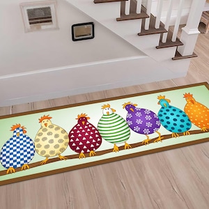 Chicken Kitchen Runner Rug Washable Nonslip Accent Rug, Modern Home Decor,printed rug