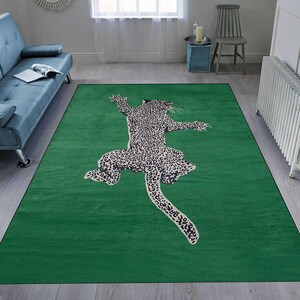 Tiger Design Rug: Washable Colorful Tropical Home Area Rug