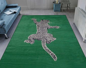 Tapis design tigre : tapis tropical coloré lavable pour la maison