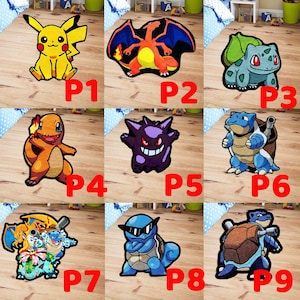 Glanzend paraplutapijt, paraplutapijt, Eevee-tapijt, Vaporeon-tapijt, Espeon-tapijt, Leafeon-tapijt, antisliptapijt, interieurmat Anime-tapijt Japans anime-tapijt afbeelding 4