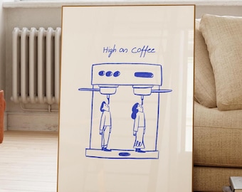 Retro Coffee Poster, Modern Kitchen Wall Art (Digital Download)