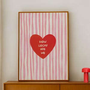 Affiche d'amour citation impression rose rouge rayure des années 70 affiche vintage rétro impression art mural tendance impression esthétique âme soeur chambre art mural numérique