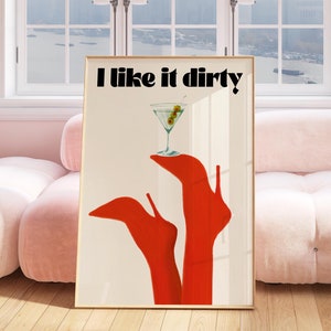 Martini Print Cocktail Retro Poster print Alcohol Bar Cart Prints Minimalist Art prints vintage Trendy Gallery Wall art Digital Download