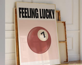 Retro Pool Ball Print, Trendy Wall Art (Digital Download)