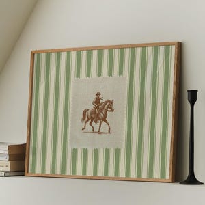 Vintage Striped Rodeo Print Western Bedroom Print Cowboy Wall Art Rustic Mid Century Modern Decor Retro Horse Print Digital Download