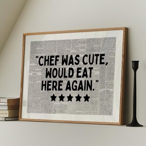 Aesthetic Kitchen Decor poster Cute Cooking Art Kitchen Wall Art Print Minimalist newspaper Print Chef Art Print Digital Download