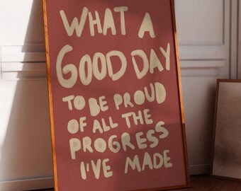 Positive Quote Print, Retro Aesthetic Typography Wall Art (Digital Print)