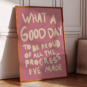 Impresión de póster tipográfico, impresión de pared con cita positiva de los años 70, regalo de arte de pared estético de moda, impresión digital de arte de pared imprimible retro para sala de estar