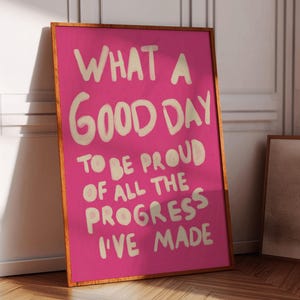 Impresión de póster tipográfico, impresión de pared con cita positiva de los años 70, regalo de arte de pared estético de moda, impresión digital de arte de pared imprimible retro para sala de estar