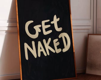 Funny Bathroom Typography Art Print, Retro Aesthetic (Digital Download)