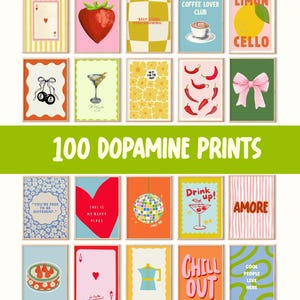 Galerie Wand Kunst Set Dopamin Bundle, trendige Digitaldrucke, Maximalist Poster Mega Bundle, Adretter Poster Ästhetik, druckbare bunte Kunst