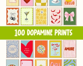 Gallery Wall Art Set Dopamine Bundle, Trendy Digital Prints, Maximalist Poster Mega Bundle, Preppy Poster Aesthetic, Printable Colorful Art
