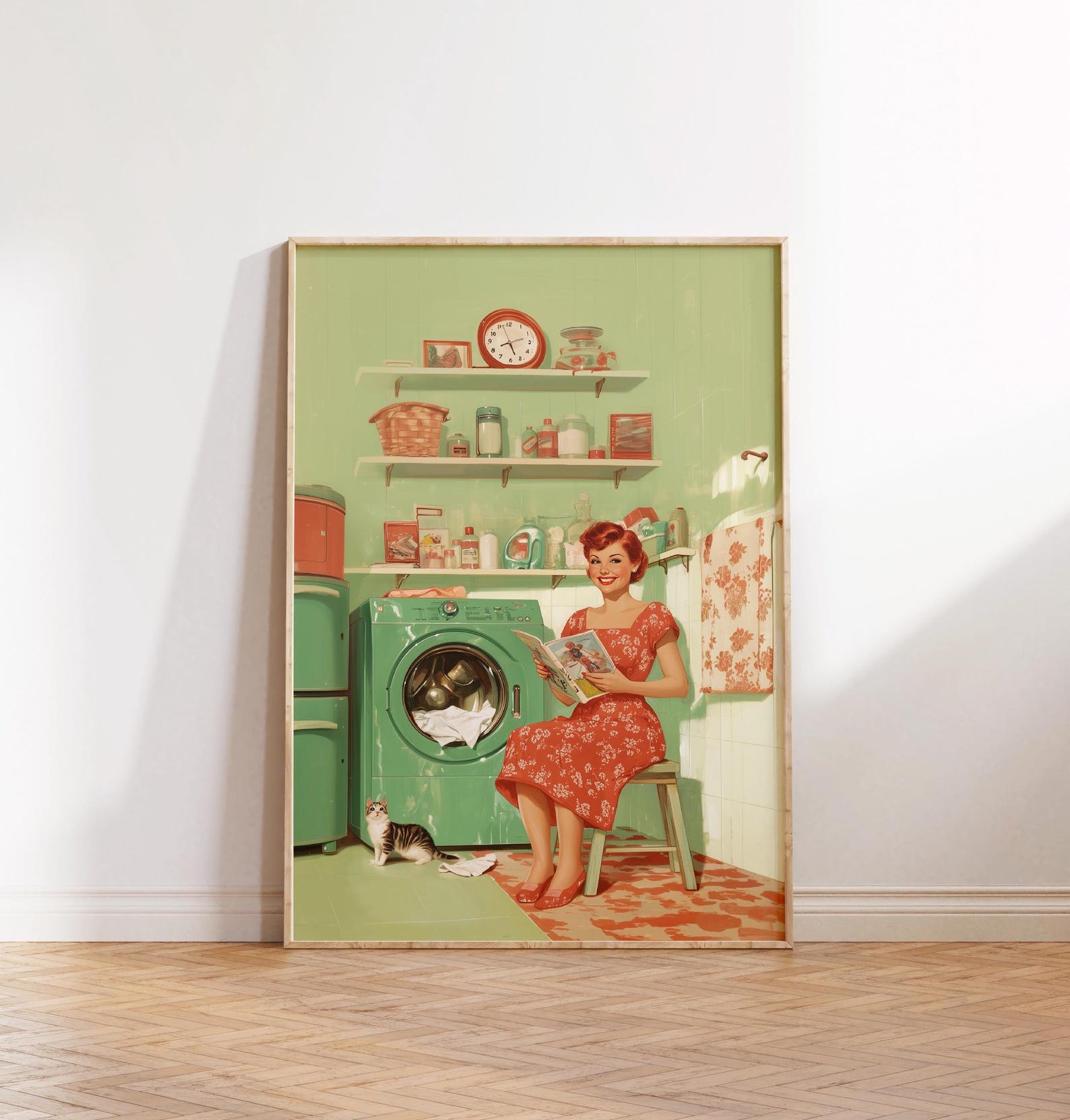 Retro Laundry Room Poster, Funny Vintage Style Print (digital Download ...