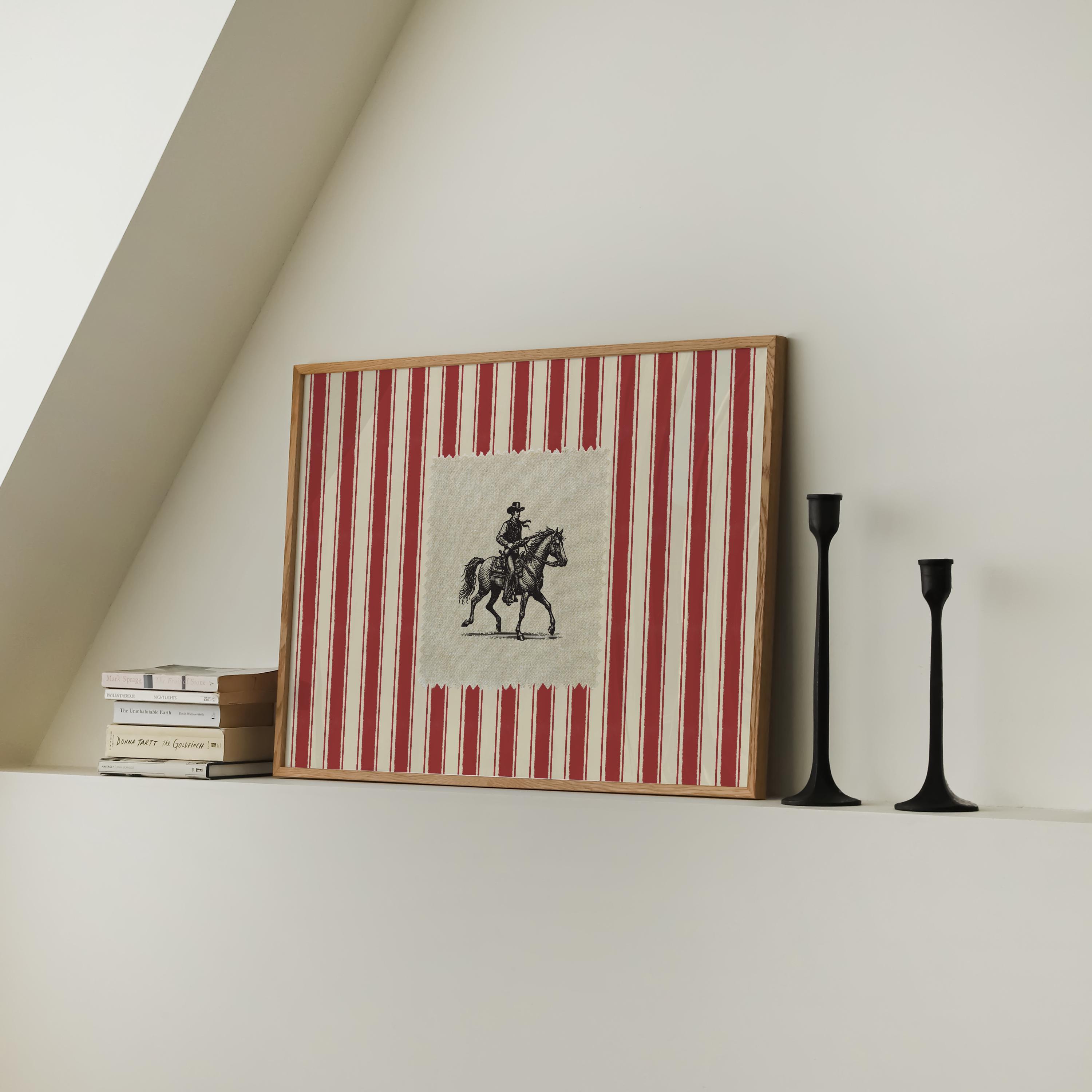 Vintage Striped Rodeo Print Western Bedroom Print Cowboy Wall Art ...