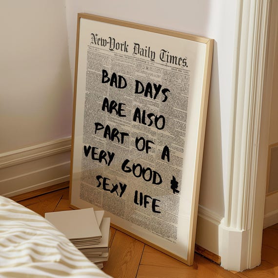 New York Times newspaper Print: Typography poster, affirmation Trendy Aesthetic Wall Art, Bedroom Positive Quote (digital download)