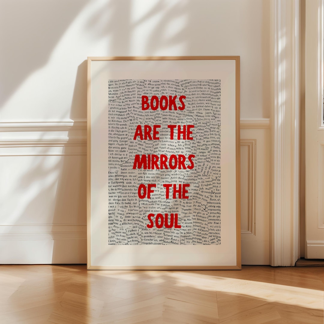 Red Library Card Book Lover Wall Art: Aesthetic Poster, Newspaper ...