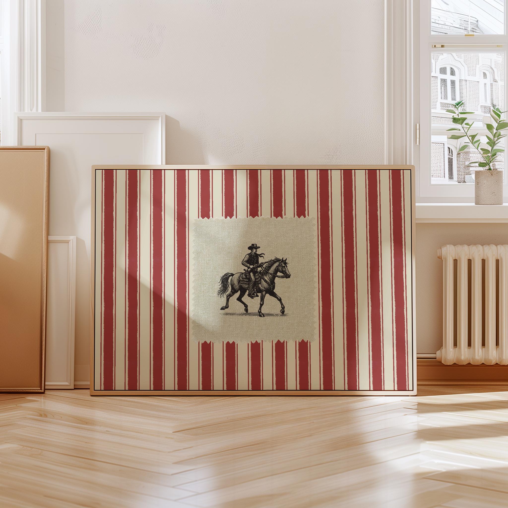 Vintage Striped Rodeo Print Western Bedroom Print Cowboy Wall Art ...