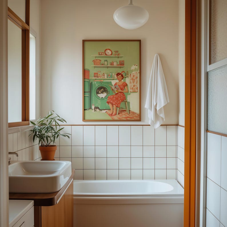 Retro Laundry Room Poster, Funny Vintage Style Print (digital Download ...