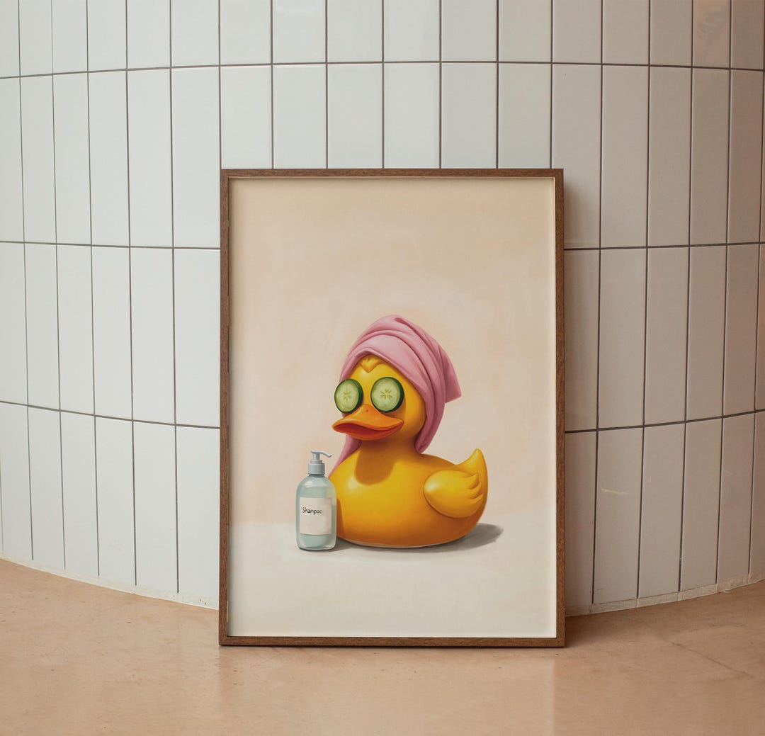 Funny Duck Bathroom Print | Spa Day Wall Art (digital Download) - Etsy