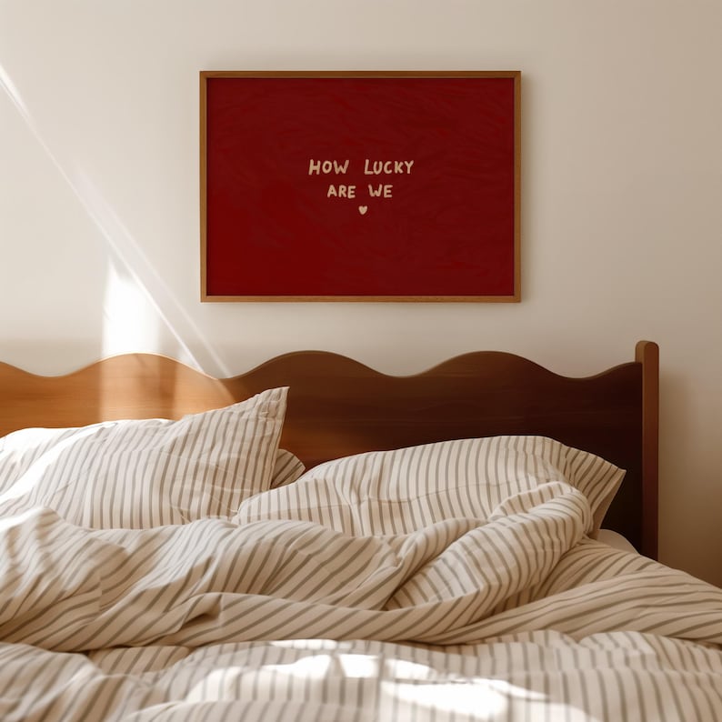 romantic wall decor red background couple quote wall art