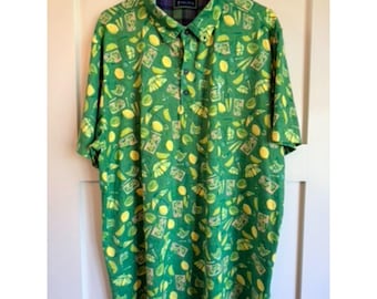 Camiseta polo William Bill Murray Golf Lemon Life Cocktail para hombre, talla XL